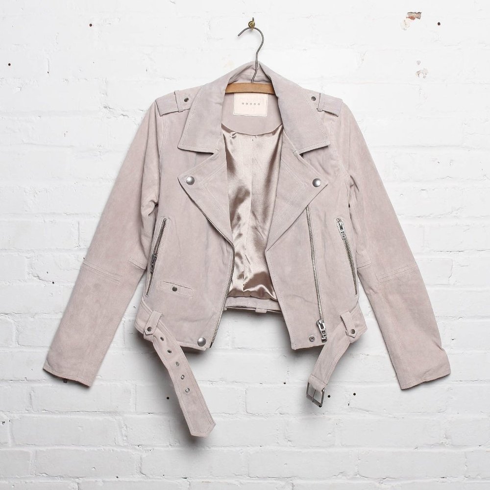 BLANK NYC Suede Leather Moto Biker Jacket - Picture 1 of 5